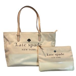 Kate Spade Ash Street Remmi Tote and Clutch Cement